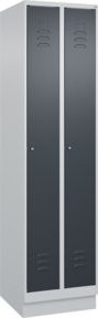 C+P Spind Classic PLUS Garderobenschrank mit Sockel, 2 Abteile, Grau/Anthrazit, H x B x T: 195 x 50 x 50 cm - Bild 1