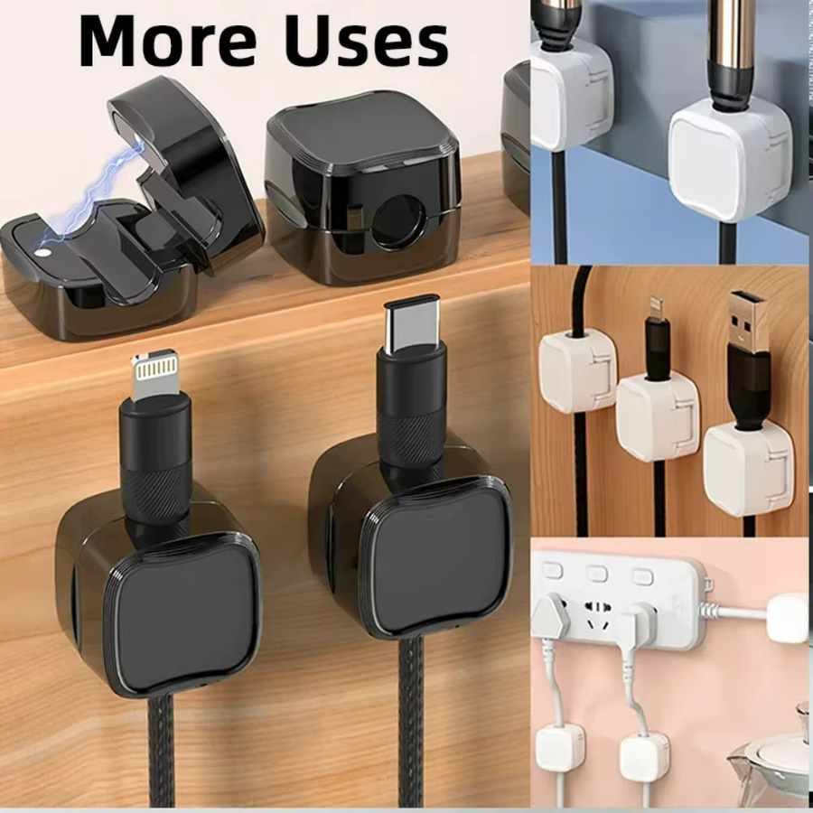 Magnetischer Kabel-Organizer in Schwarz als verstellbarer Kabelhalter und Management-Drahthalter für deine Kabelklemmen und Datenkabel unter dem Schreibtisch - Bild 6