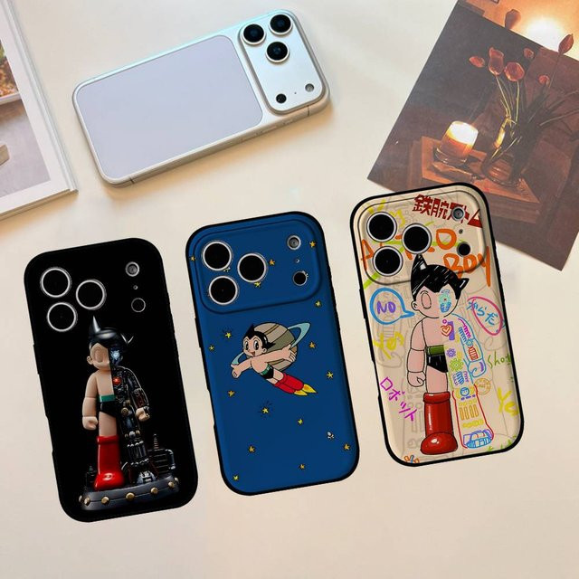 Mesuca A-ASTRO S-BOY Handyhülle für iPhone kompatibel mit iPhone 17 16 15 14 13 12 11 Pro Max Mini XS XR Schwarz - Bild 1