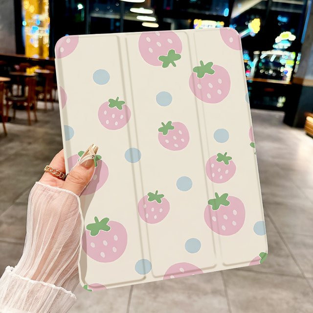 Strawberry World Tablet-Hülle für iPad Pro 10/11 Zoll und iPad Air 3/4/5 Generation in Transparent Multicolour mit Anti-Drop-Schutz - Bild 1