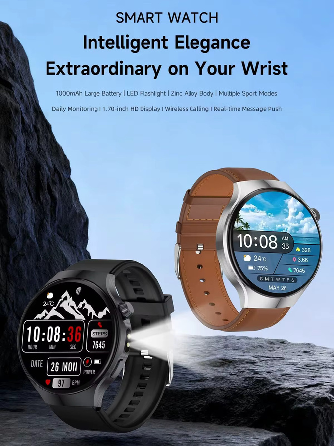 LIGE Smartwatch, Schwarz, Bluetooth, Unisex - Bild 3