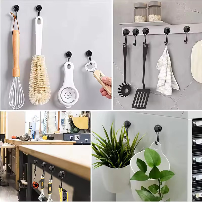 Mognot Mehrzweck-Magnethaken in Chrom Silber, 10 Stück starke Hochleistungsmagnete ohne Bohren für Küche, Kühlschrank, Büro und Garage - Bild 3