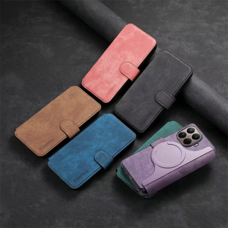 Luxus 2-in-1 Lederhülle mit magnetischer Funktion und kabellosem Laden für Xiaomi 17T Pro 5G und Xiaomi 17T in Purple - Bild 5