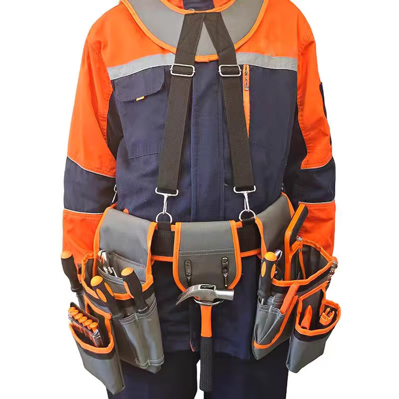 Multifunktionale Werkzeugtasche im Sling-Stil mit Gürtel in Orange und Grau, B/T/H: 75,0 x 25,0 x 0,0 cm - Bild 3