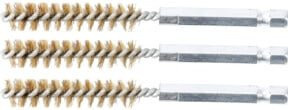 BGS Messingbürste Gold 3-teilig mit 10 mm Durchmesser und 6,3 mm Außensechskant Antrieb - Bild 1
