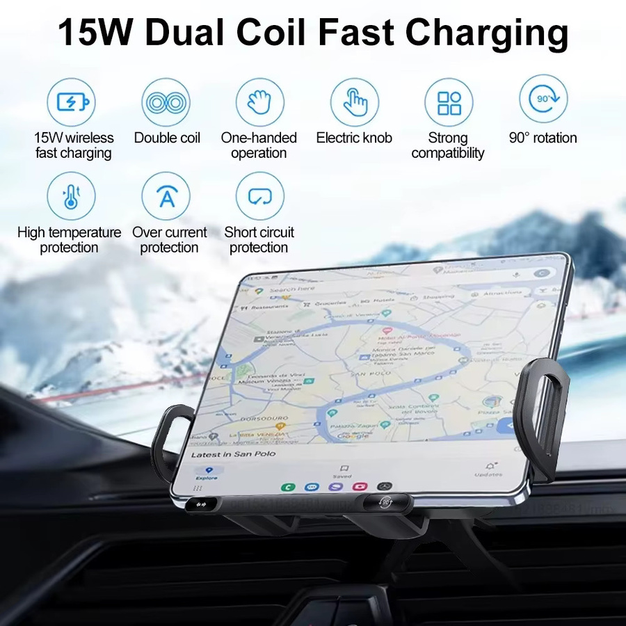 Samsung Kabelloses Dual-Spulen Ladegerät für Galaxy Z Fold 5 6 und Flip 3 4 mit Luftstromhalterung in Schwarz - Bild 4