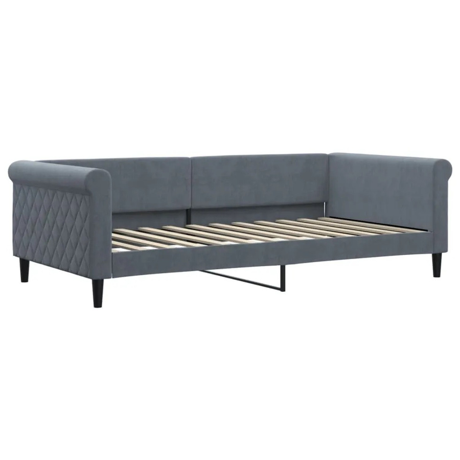vidaXL Tagesbett aus Samt in Dunkelgrau, B/T: 100 x 200 cm - Bild 2