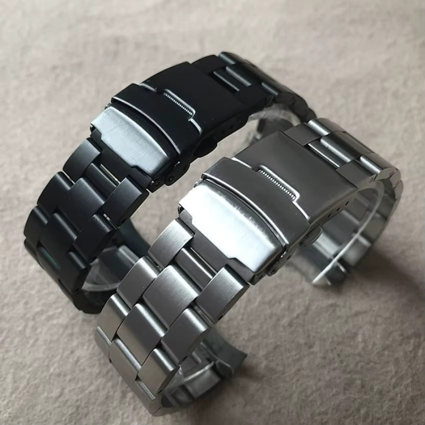 MULILAI Uhrenarmband Edelstahl, Silber, Herren, 20mm 22mm - Bild 2