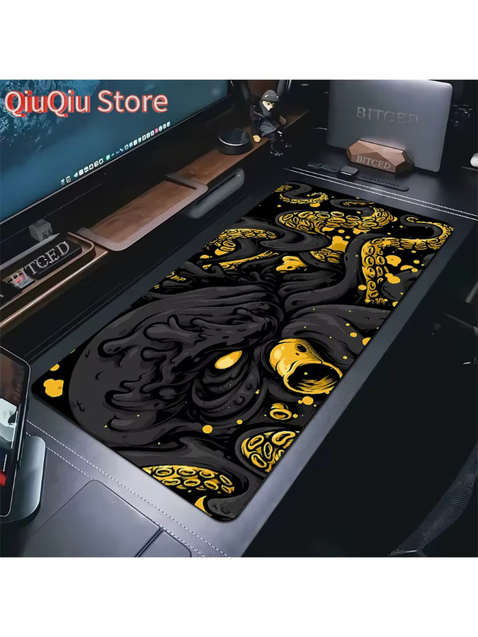 Potdemiel XXL Mauspad mit HD Oktopus und Oni Monster Design, Multicolor, B/T: 90 x 40 cm - Bild 2