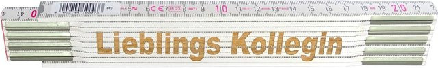 Stabila Zollstock aus Holz mit Lasergravur Lieblings Kollegin, Farbe: Weiß, Länge: 2 m - Bild 1