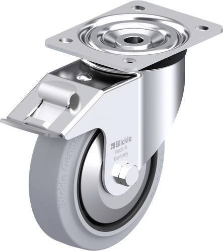 Blickle L-POEV 160XR-FI-SG-FA Stahlblech-Lenkrolle in Grau und Schwarz mit 160 mm Rad-Durchmesser und 400 kg Tragfähigkeit - Bild 1