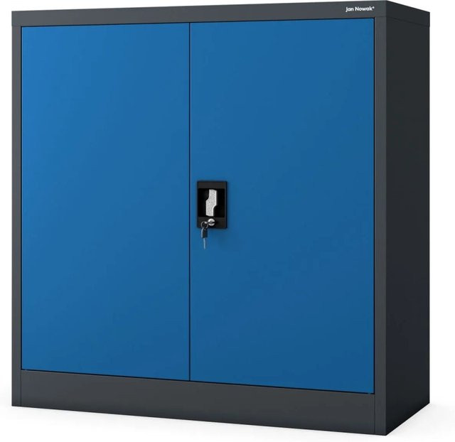 Jan Nowak Metallschrank BEATA Anthrazit-Blau B/T/H: 90 x 40 x 93 cm - Bild 1