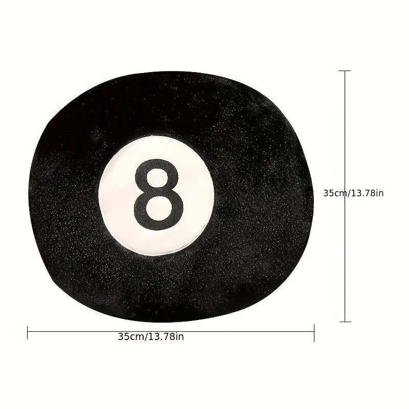 Schwarzes 8 Billard Kissen aus Plüsch für Sofa und Dekoration, B/B/B: 35 x 35 x 35 cm - Bild 3