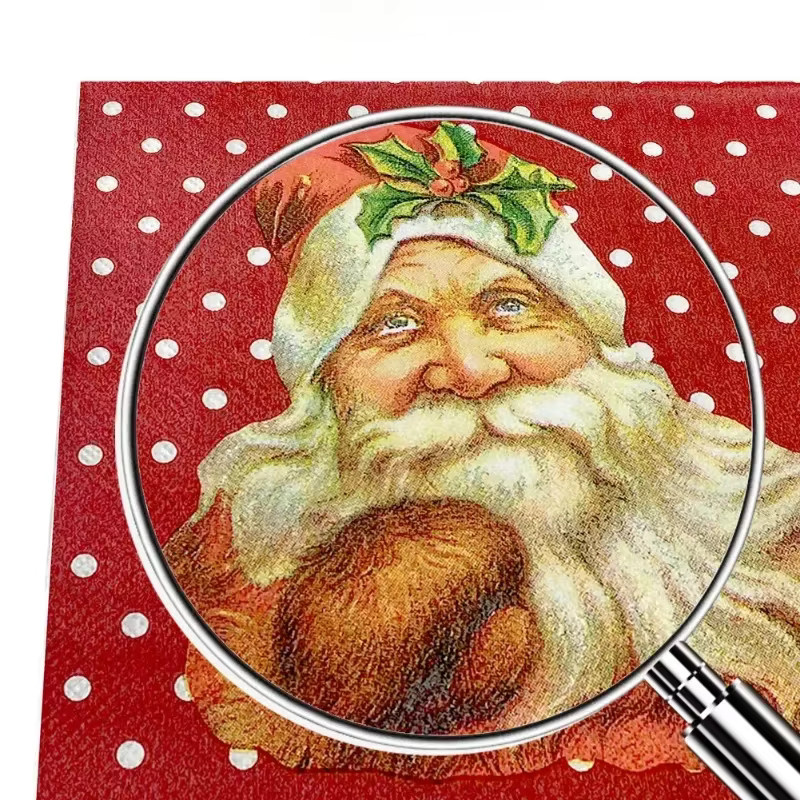 GUANYAO Weihnachtsservietten Set mit Wintermotiv, 20 Stück, Rot, B/B: 33 x 33 cm - Bild 3