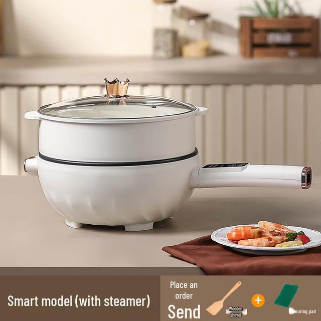 Multifunktionaler elektrischer Wok von Pickerr in Weiß zum Dämpfen, Kochen und Frittieren - Bild 1