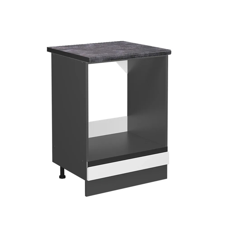 Vicco R-Line Herdbauschrank in Weiß/Anthrazit, moderner Küchenschrank mit offenen Regalfächern, Breite: 60 cm, Höhe: 81,6 cm, Tiefe: 60 cm - Bild 2