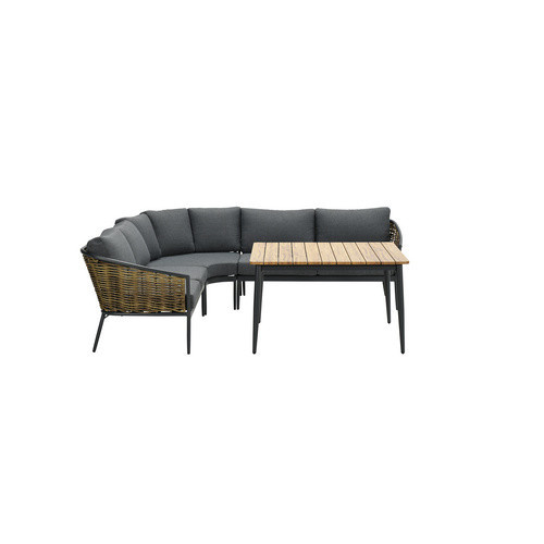 GARDEN IMPRESSIONS Loungeset Bali mit 6 Sitzplätzen aus Aluminium in Schwarz inklusive Auflagen - Bild 2