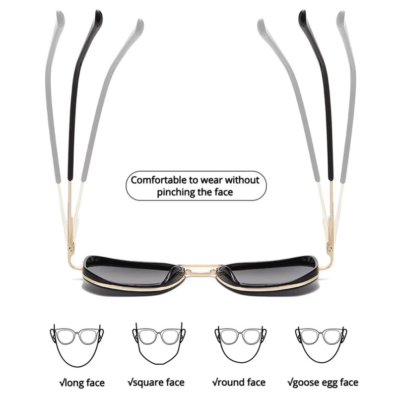 FUQIAN Sonnenbrille Aviator, Vollrand, Metall, Schwarz, Unisex - Bild 3
