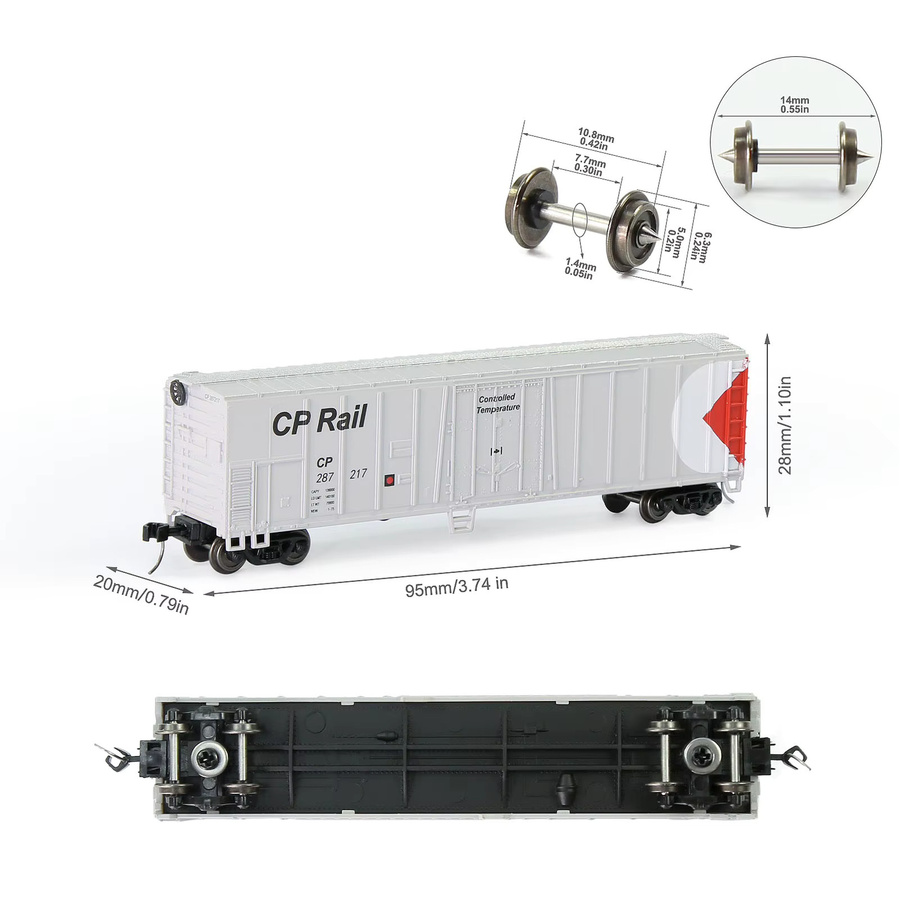 Evemodel Stahl Kühlcontainer, Modellwagen, Metall, Maßstab 1:160 (Spur N) - Bild 2