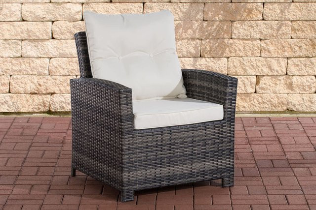 TPFGarden Sessel Fino Cremeweiß aus Rattan und Metall für den Garten - Bild 1