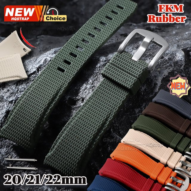 HQstrap Uhrenarmband Kautschuk, Schwarz, Unisex, 20mm 21mm 22mm - Bild 1