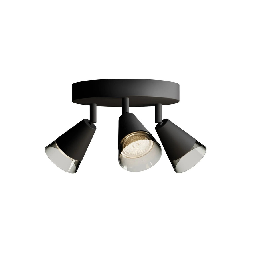 Philips Hue Spot Cleft 3-flammige LED Deckenleuchte Schwarz mit Glas und GU10 Fassung - Bild 2