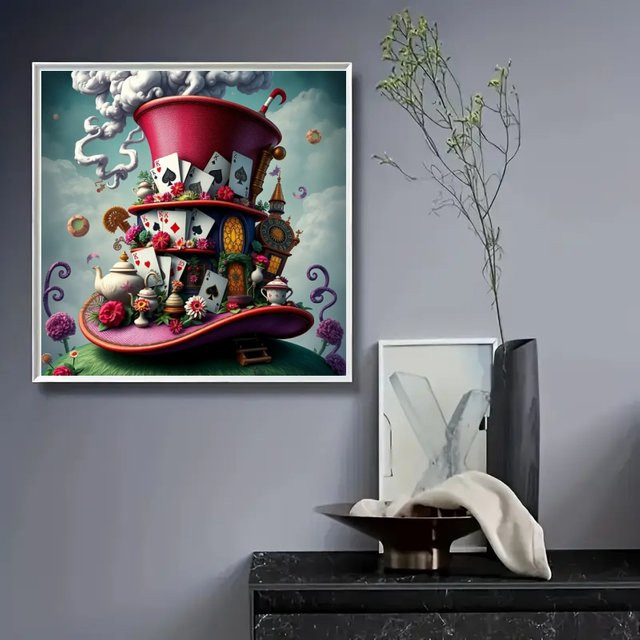 Potdemiel 5D Diamant Malerei Kit Magic Hat für Erwachsene, abstrakte Wandkunst Dekoration, Mehrfarbig - Bild 1
