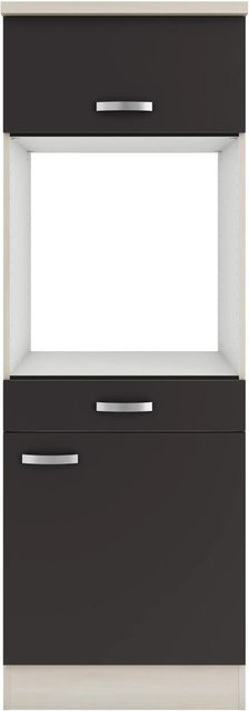OPTIFIT Faro220 Küchen-Geräteumbauschrank in Anthrazit mit mattem Design und integrierten Schubladen sowie Regalen, Breite: 60 cm - Bild 1