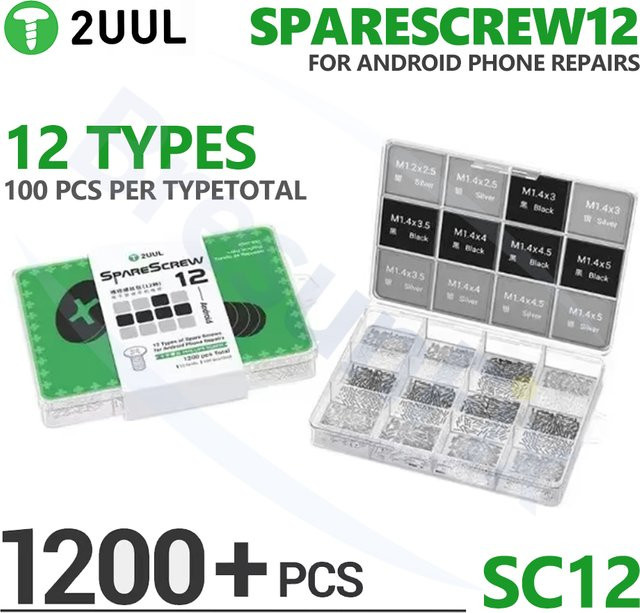 2UUL SC12 Ersatz Phillip Schrauben Set für Android Smartphone Reparaturen mit 1200 Teilen - Bild 1