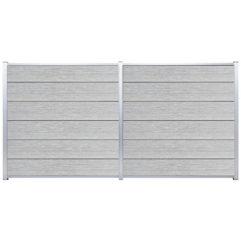 Sichtschutzzaun ELZE von T&J aus WPC und Aluminium in Beige, Höhe: 175 cm, Breite: 168 cm, Tiefe: 28 cm - Bild 1