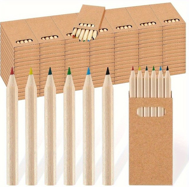 Mini Buntstifte in Mehrfarben für Kinder und Erwachsene, 3,5 Zoll Malstifte aus Holz für Schule und Kunst - Bild 1