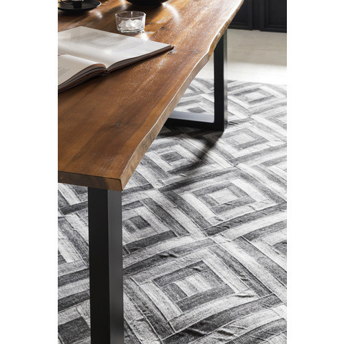 SalesFever Esstisch aus Akazienholz und Metall im Industrial Design, Braun/Schwarz, B: 145 cm, T: 80 cm - Bild 3