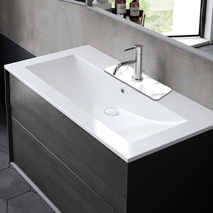 Saugfähige Kieselgur-Waschbeckenmatte als Spritzschutz für den Wasserhahn, Weiß, Rechteckig - Bild 3