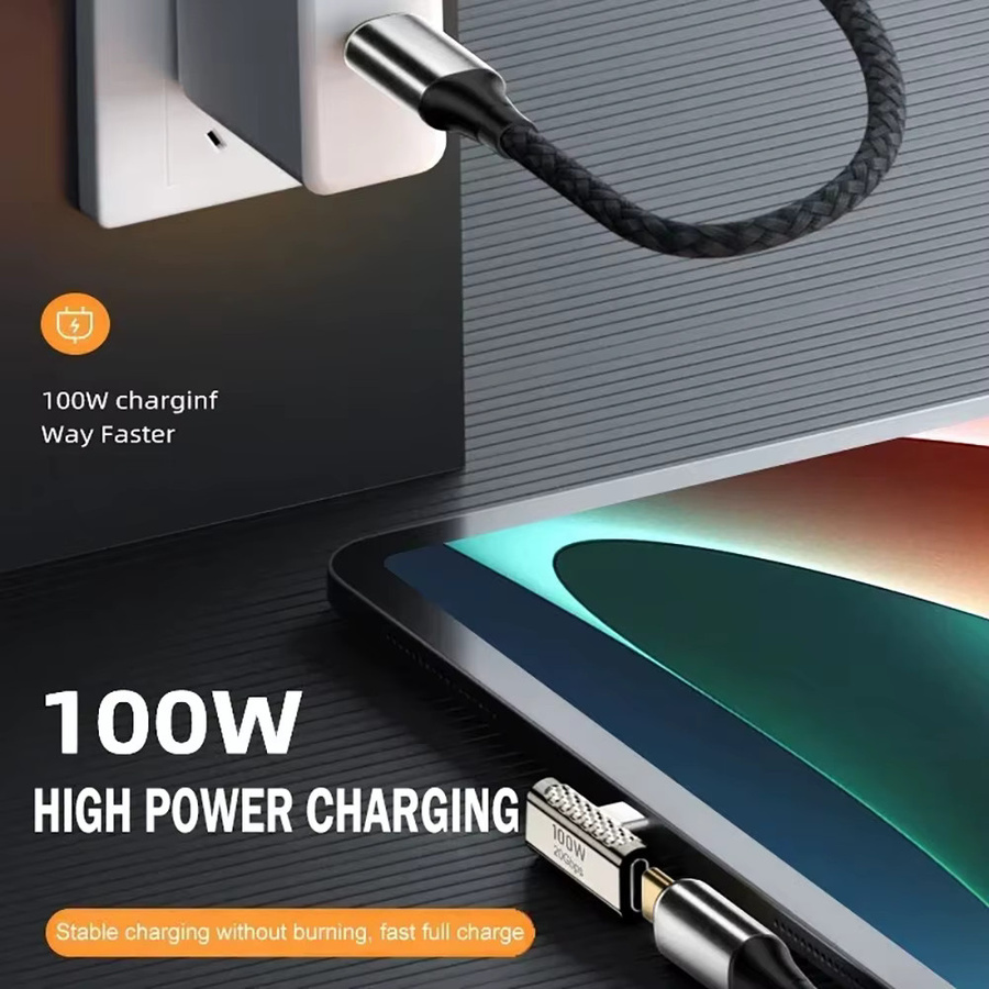USB 4.0 Adapter mit 40 Gbit/s und 100 W USB auf Typ-C Konverter im 90-Grad-Winkel für schnelle Datenübertragung - Bild 4
