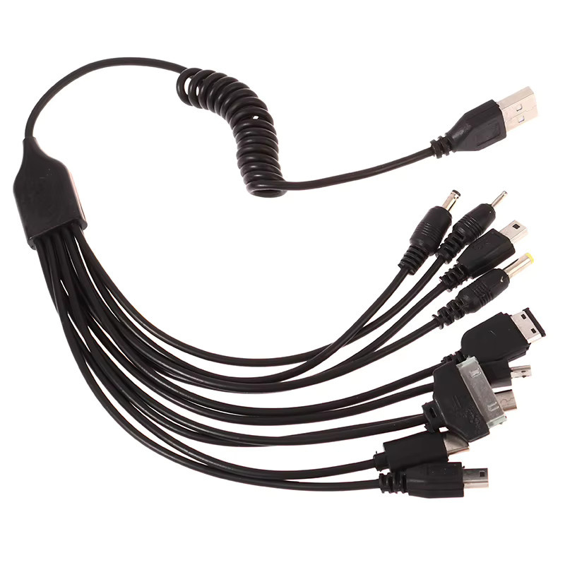10 in 1 Micro USB Multi Pin Multifunktions-Datenkabel und Universal USB Adapter in Schwarz - Bild 3