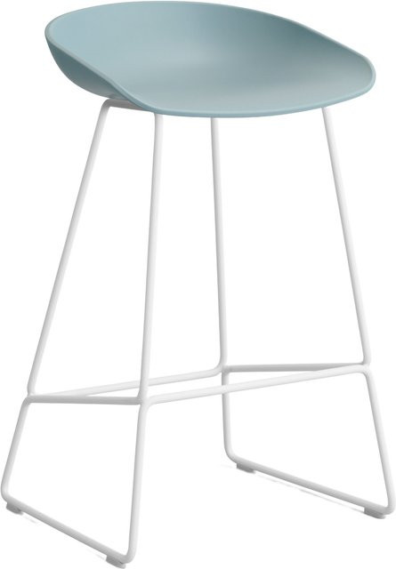 HAY About A Stool AAS 38 Hocker in Blau mit Stahlgestell und Polypropylen-Sitzschale - Bild 1