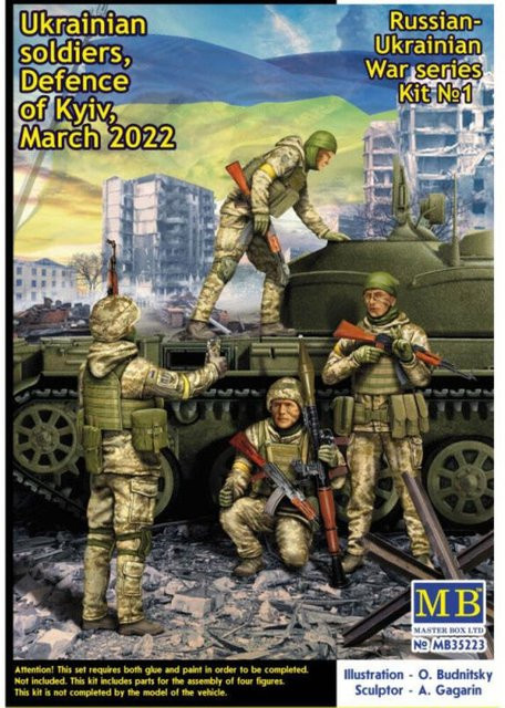Master Box Ukrainian soldiers Defence of Kyiv - March 2022 - Russian-Ukrainian War Serie, Kit No1, Kunststoff - Bild 1
