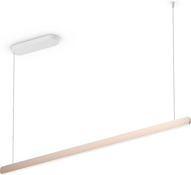 Occhio Mito linear volo 140 up LED-Pendelleuchte in Weiß matt mit Gold matt Kopf, dimmbar mit Occhio air Modul und x-tra warm LED (2200K - 3500K) - Bild 1