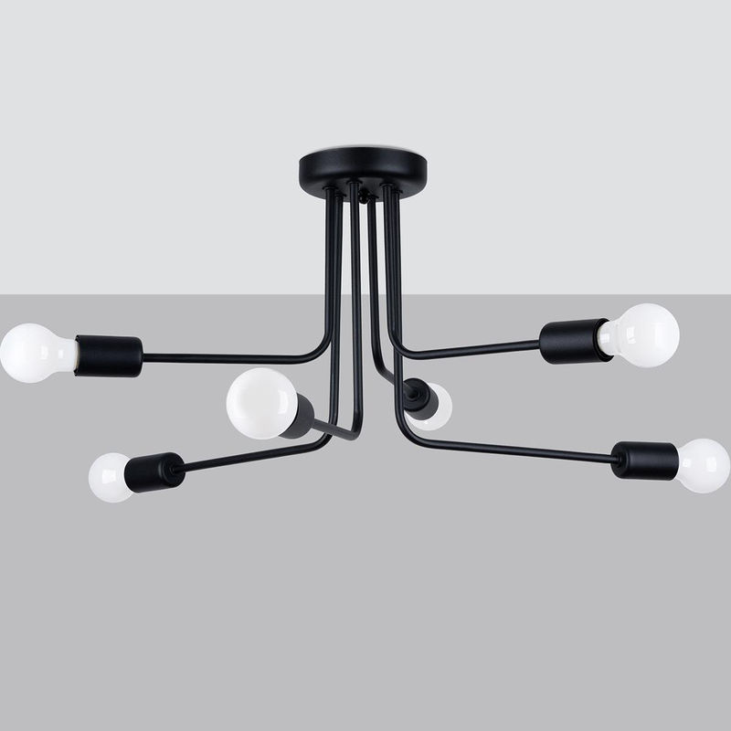 Kronleuchter Norah SLV Schwarz Modern Minimalistisch E27 6-flammig Durchmesser: 68 cm - Bild 4