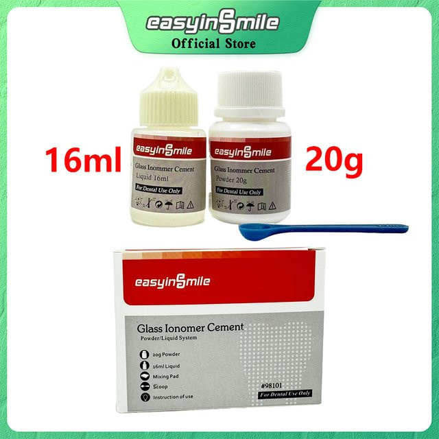easyinsmile Dentalglas-Ionomer-Zement, 20 g + 16 ml, permanente Füllung - Bild 1