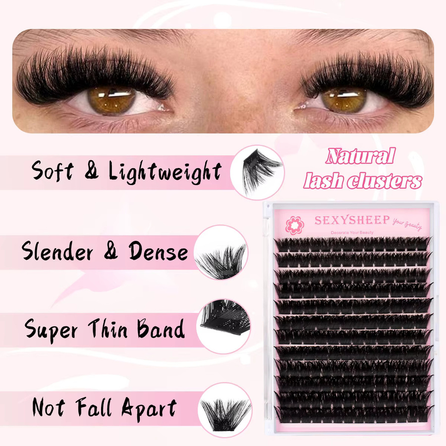 SEXYSHEEP Wimpern-Clusters Wispy Cat-Eyelashes 8-16mm, Unisex - Bild 2