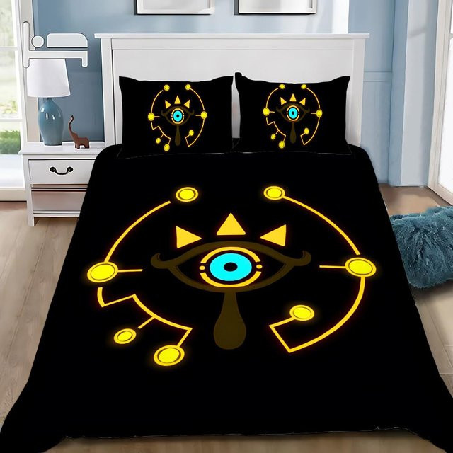 Bettwäscheset Zelda of Legends mit Motivdruck, bestehend aus Bettbezug und Kissenbezügen, Farbe Schwarz, B/H: 178 x 220 cm - Bild 1