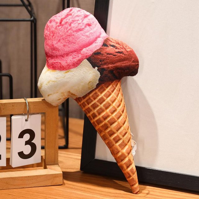 Eiswaffel Plüschkissen von Yiran Health & Beauty als dekoratives Stofftier in Mehrfarbig, B/H: 20 x 50 cm oder 50 x 20 cm - Bild 1