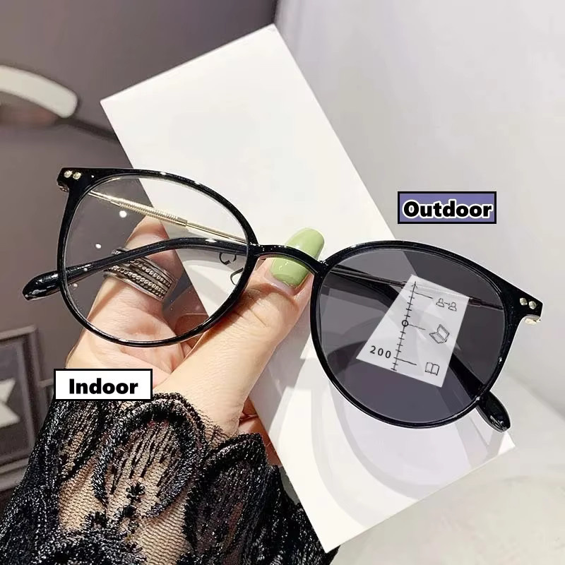SNQP Lesebrille, Unisex, rund, Vollrand, schwarz, photochrom - Bild 3