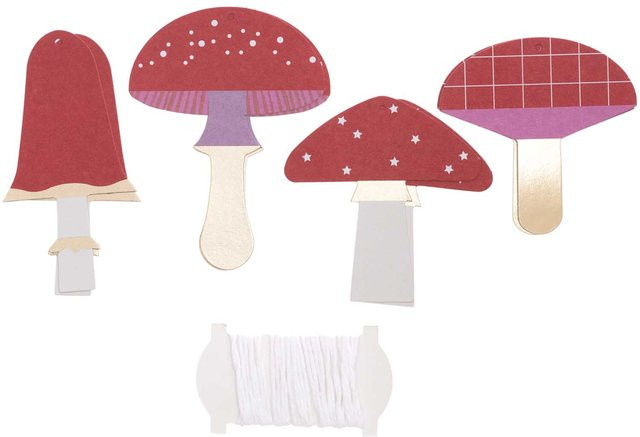 Rico Design Paper Poetry Papieranhänger Pilze in Rot und Multicolour, 8 Stück - Bild 1