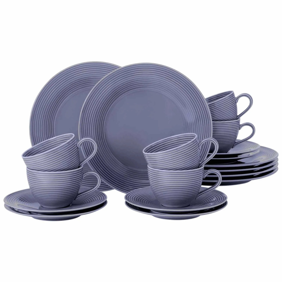 Seltmann Weiden Kaffeeservice Beat Color Glaze aus Porzellan, 18-teilig, Fliederblau - Bild 2