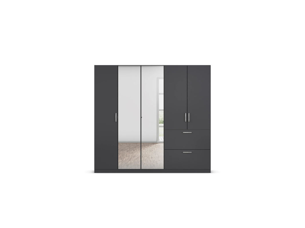 RAUCH BLUE Padua Drehtürenschrank mit integrierten Schubladen in Grau, B/T/H: 226 x 54 x 210 cm - Bild 3