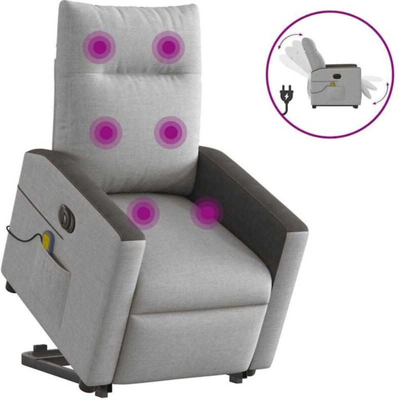 Elektrischer Massagesessel mit Aufstehhilfe von vidaxl in Wolkengrau aus Stoff - Bild 1
