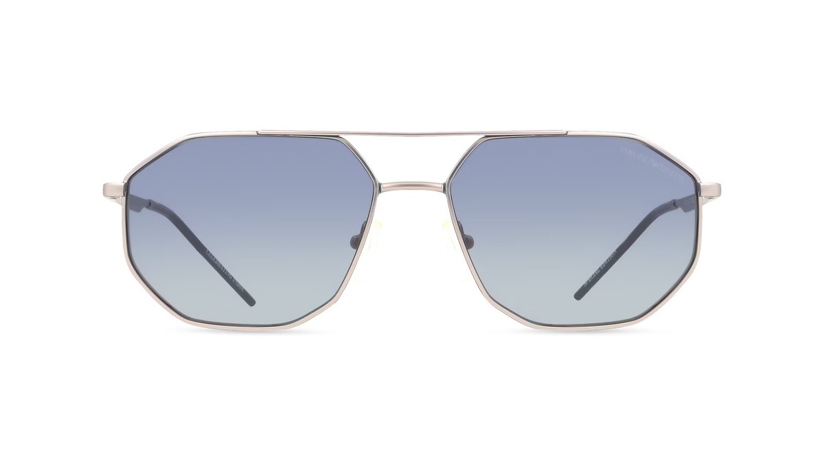 Armani EA2147 Sonnenbrille, Vollrand, Quadratisch, Metall, Herren, silber - Bild 1