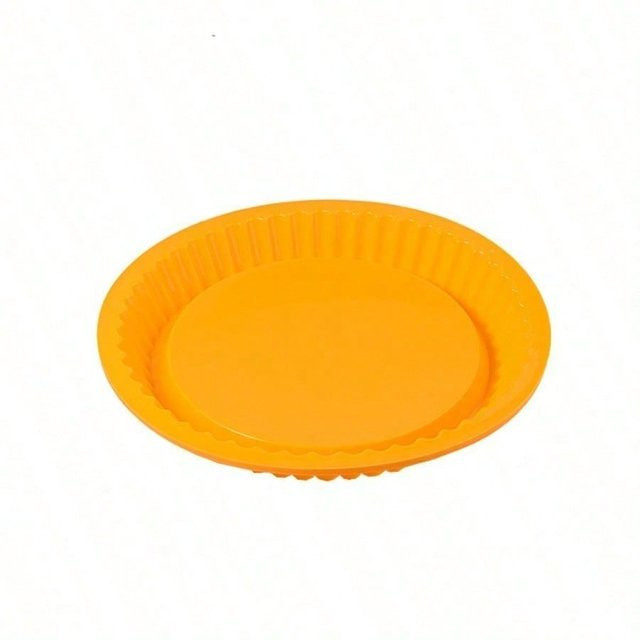 Runde Silikon-Pizza-Backform von XYNN in Orange für einfaches Entformen und hitzebeständiges Backen - Bild 1